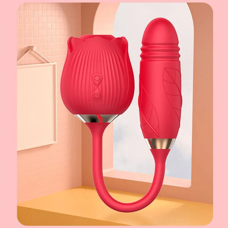 Hot Sale New Rose Flower Shape Sex Products Shop Licking Sucking Rose Vibrator Sex Toys Female Rose Vibrator