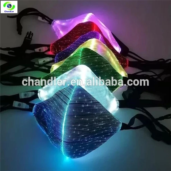 
LED Rave Mask Light Up Mask Glowing 7 Colors Luminous Costumes Party Christmas Halloween for Men Women Childs Face Mask 