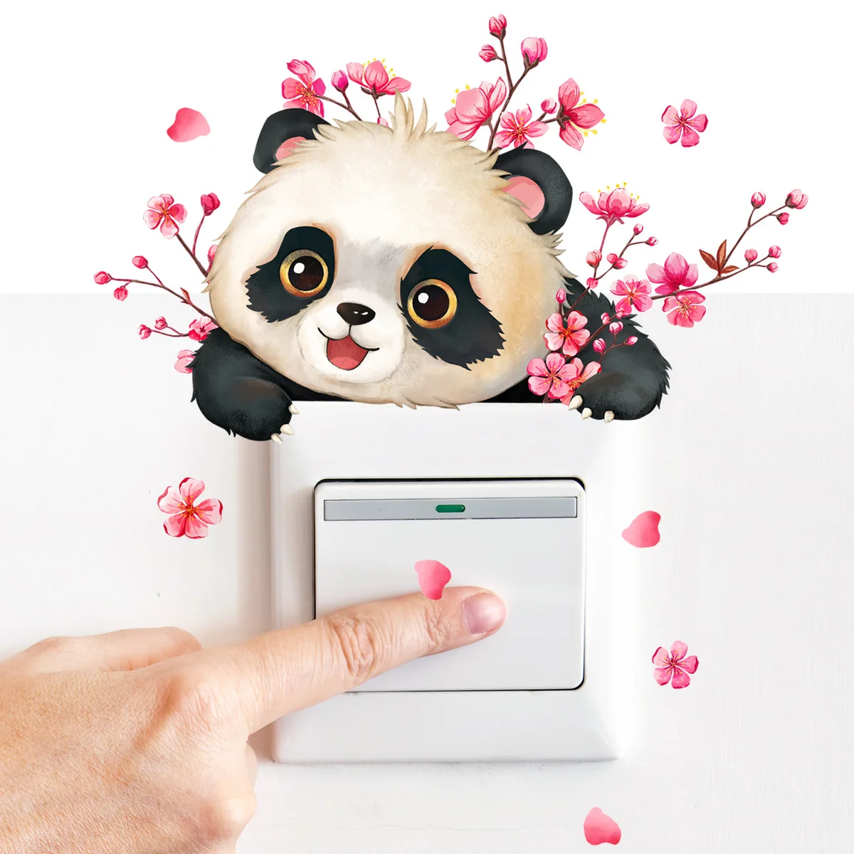 Self-Adhesive Pvc Stickers Animal Panda Switch Stickers Wall Stickers Living Room Bedroom Decoration Wallpaper