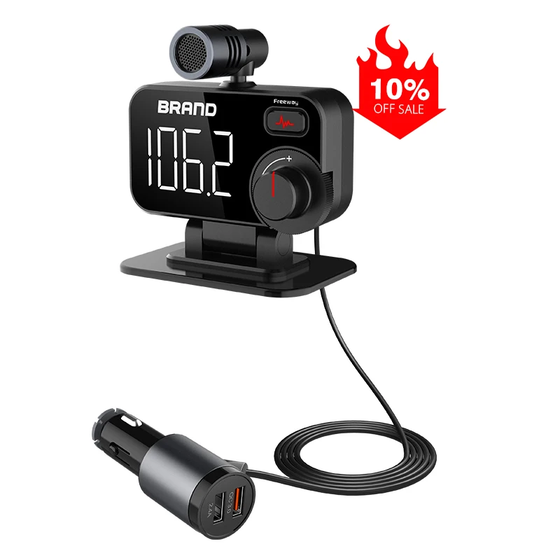 External rotatable microphone new function car Kit blue tooth car mp3 player fm transmitter