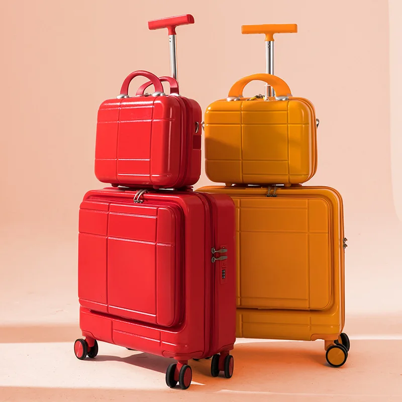 Custom Luxury carry on luggage set travel bags hand 4 wheels colorful fashion trolley suitcase