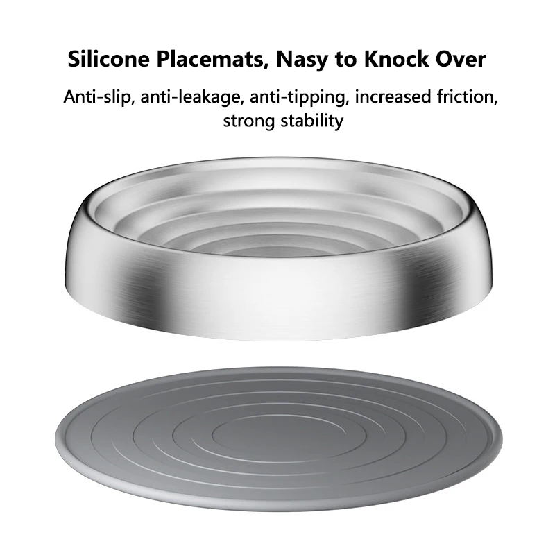 304 Stainless Steel Dog Bowls Pet Bowls Cat Dog Wave Texture Food Water Bowl for Small Medium Dog Products