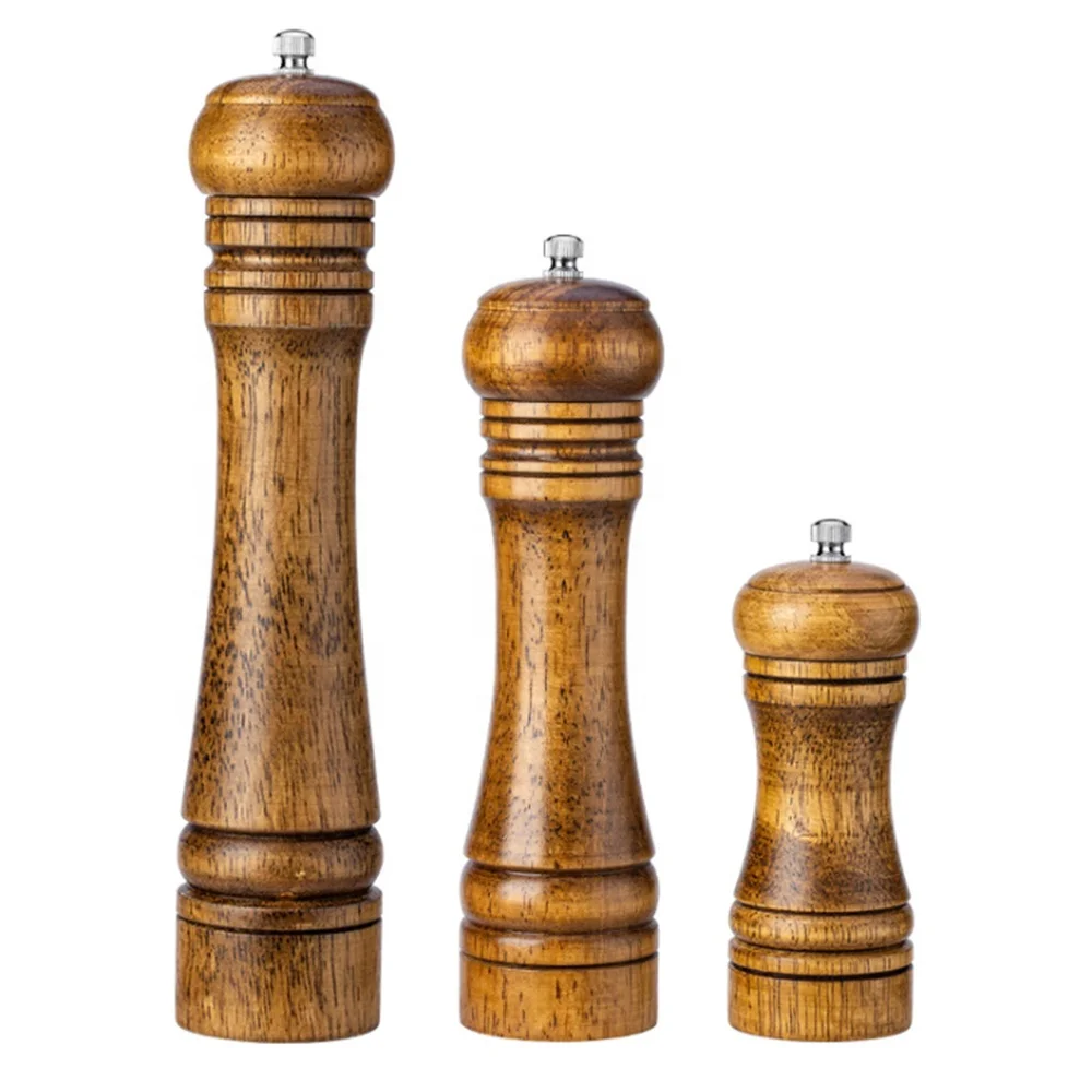 Wood Pepper Grinder Pepper Mill,Adjustable Coarseness Wooden Pepper mill, Ceramic Grinding Mechanism Pepper Mills Spice Grinder