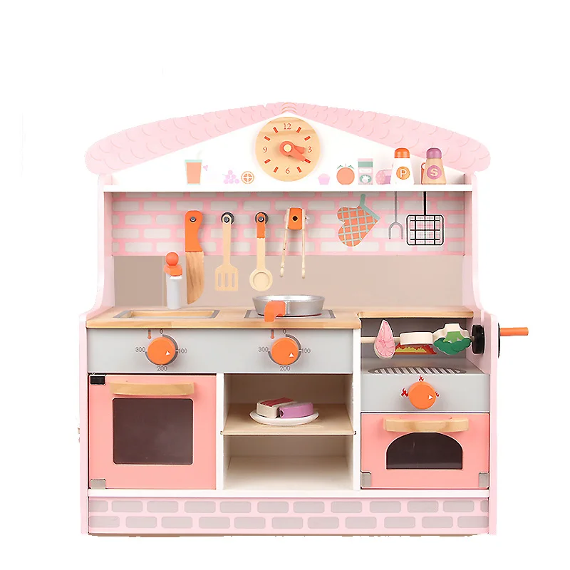 Wholesale New  Wooden Toys Child Baby Kids Kitchen Pretend Play Set Wood Toy for Children Home Cooking