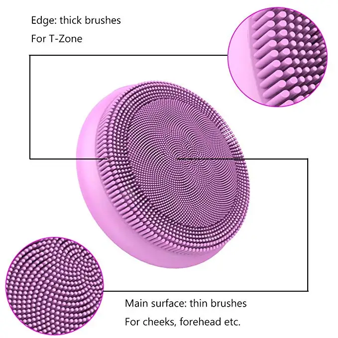 Silicone Facial Cleansing Brush Sonic Face Scrubbers IPX7 Waterproof Electric Face Cleanser Massager Brush for All Skin Types