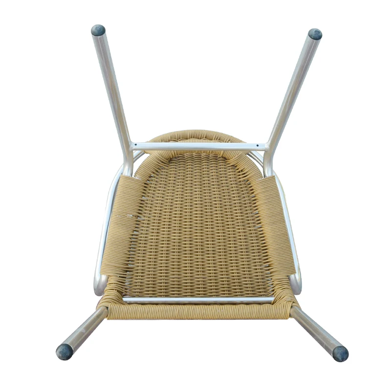 Double legs rattan wicker dining chair design approved by SGS