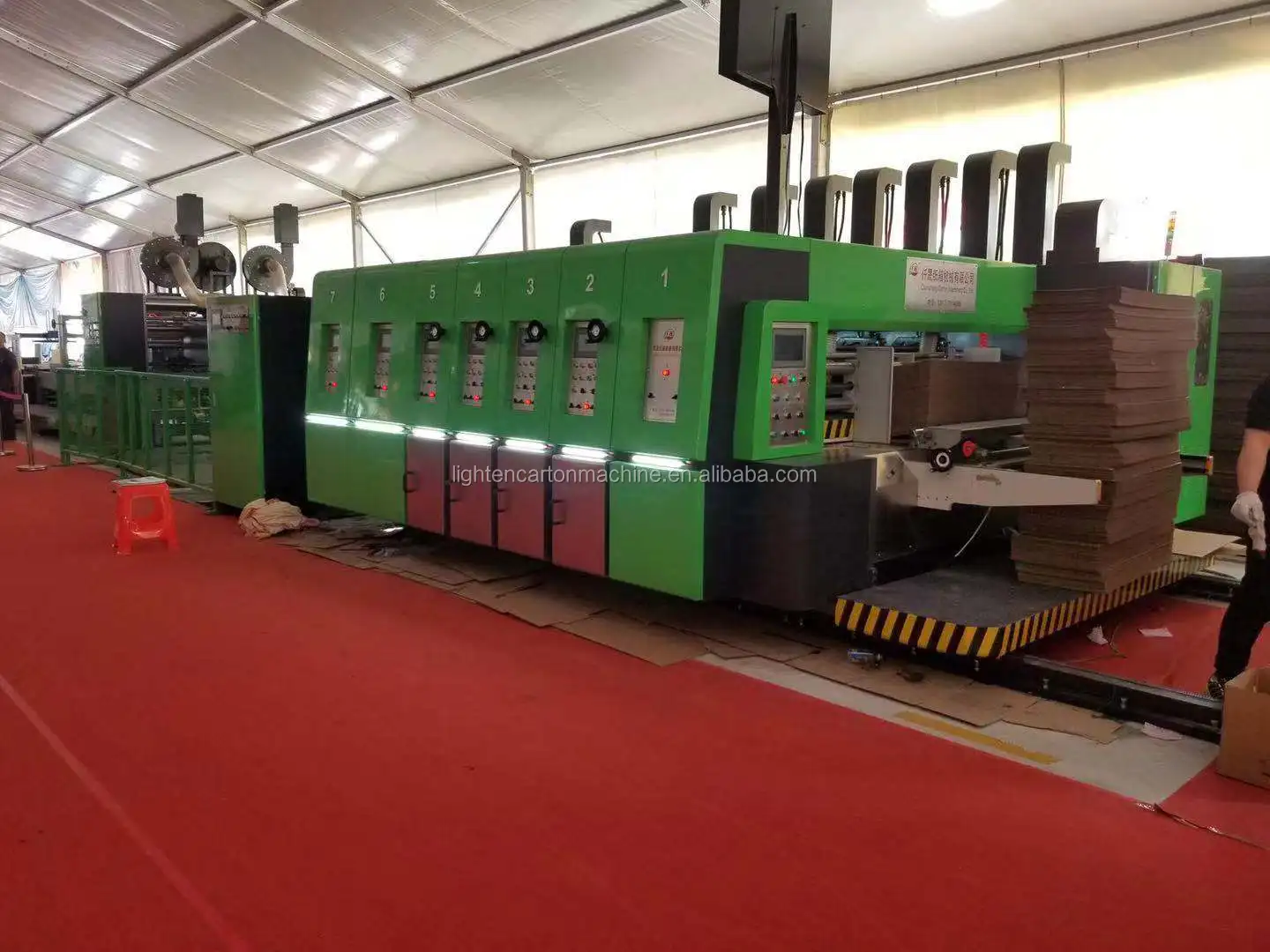 Automatic flexo printing slotting rotary die cutting machine inline folder gluer