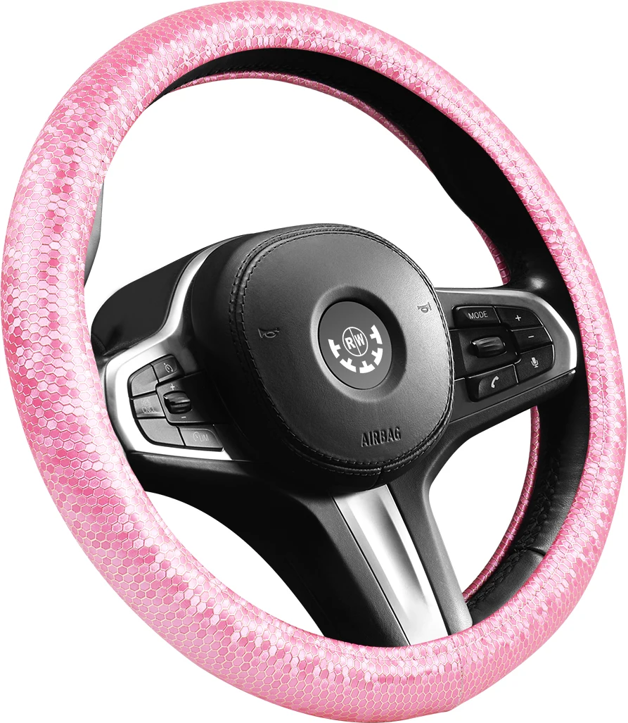 15 inch steering wheel accessories 4-spoke leather material factory wholesale car handle steering wheel cover