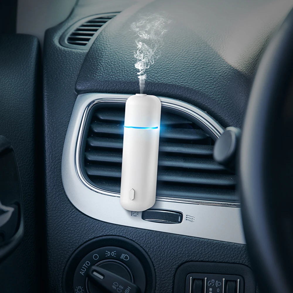 SCENTA Роскошный мини-USB автомобильный освежитель воздуха с зажимом для вентиляции пользовательский ультразвуковой перезаряжаемый