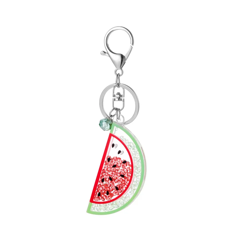 Hot sale High Quality Factory Direct Sales Transparent Cartoon Flash Powder Acrylic Resin Key Chain Car Pendant