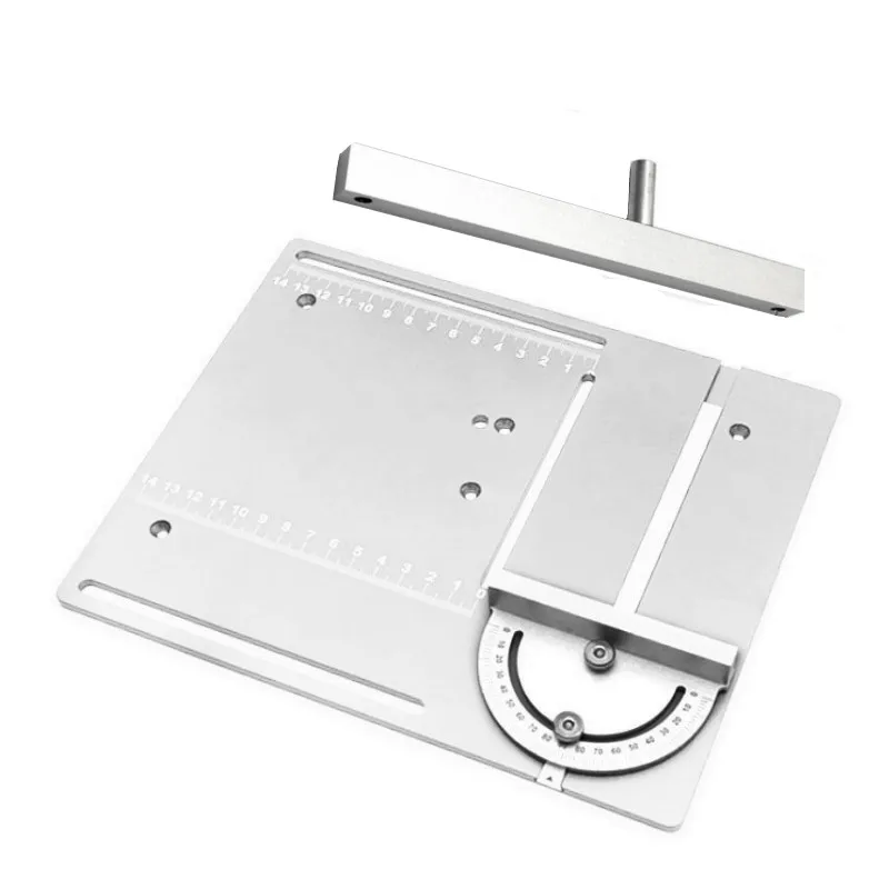 Aluminium Mini Table Saw Clearance Insert Plate Circular Saw Flip Board with Miter Gauge Guide Lifting Spindle Bearing Motor Set