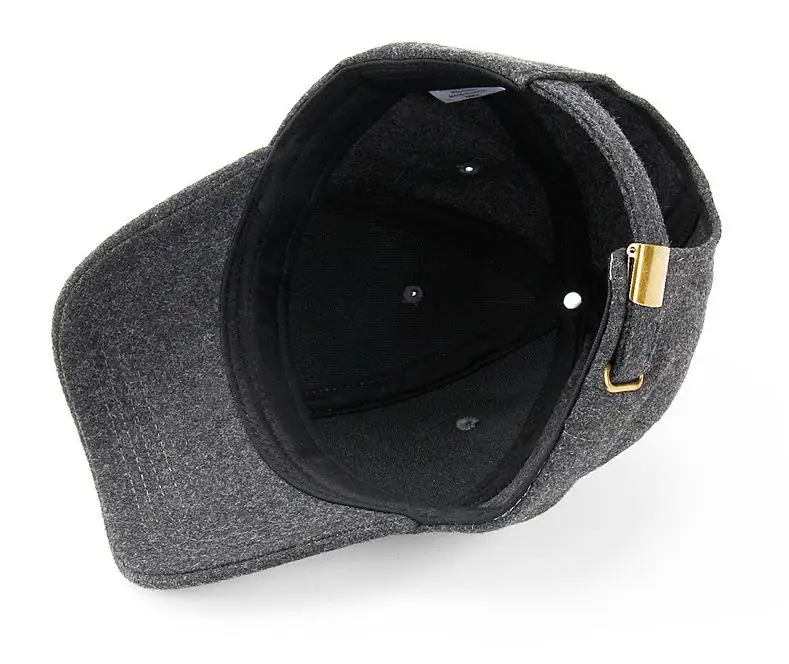 Custom Logo High Quality 6 panel cashmere baseball cap Wool cap for men