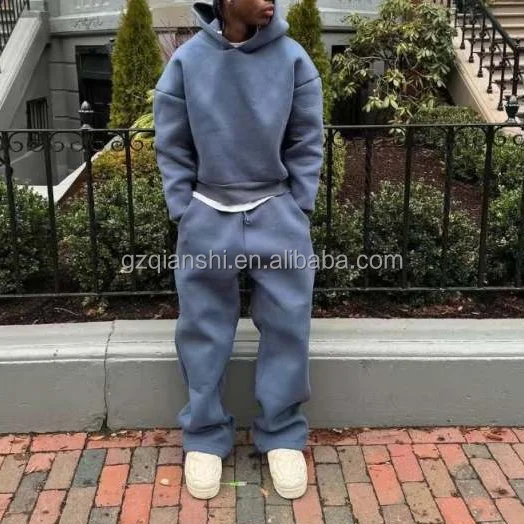 custom sweatsuit hoodies and sweat pants set sport heavyweight streetwear tracksuit manufacturer baggy tech fleece tracksuit men