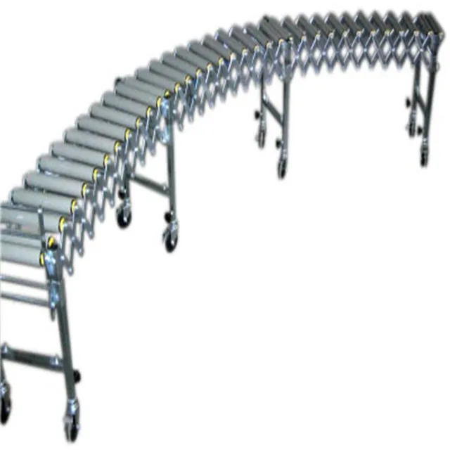 Flexible single PVC roller conveyor for conveying boxes