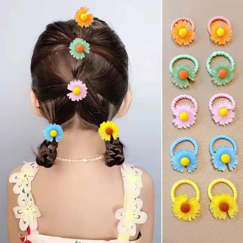 korean flowers children baby kids bow elastic hair rubber bands for baby girls kids scrunchies accessories