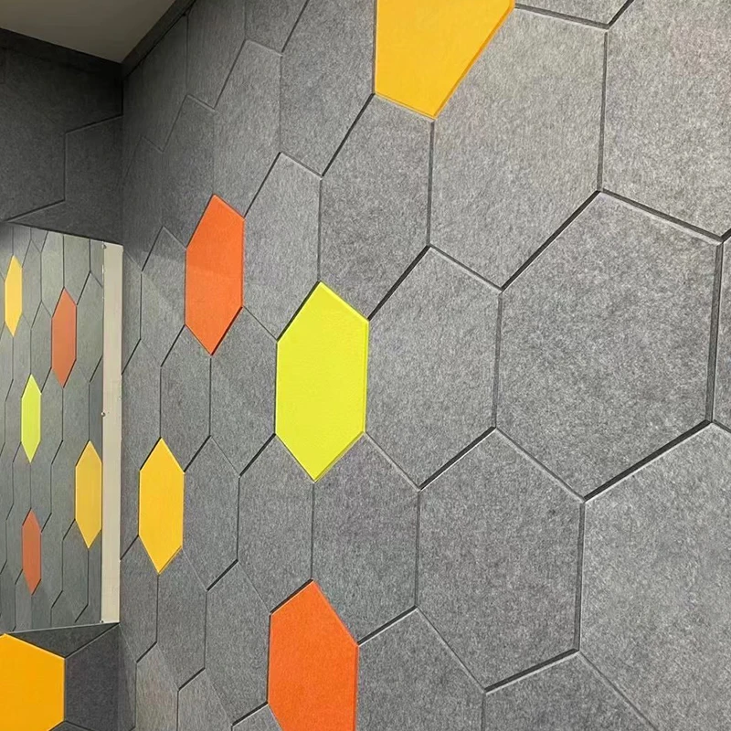 Master Office Sound Proof Hexagon PET Polyester Acoustic Panels 3D Model Design Solution for Acoustic Sound Absorption