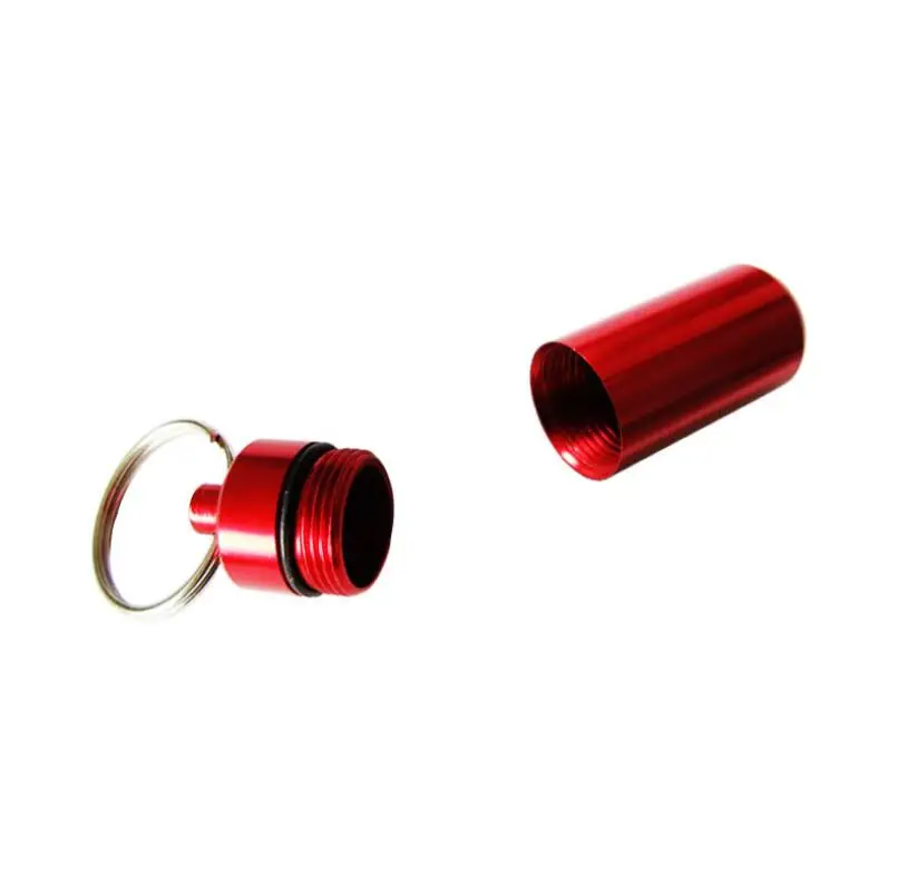 EDC Waterproof Medicine Pill Sealed Key Chain Survival Capsule Storage Bottle For Camping Hiking Traveling