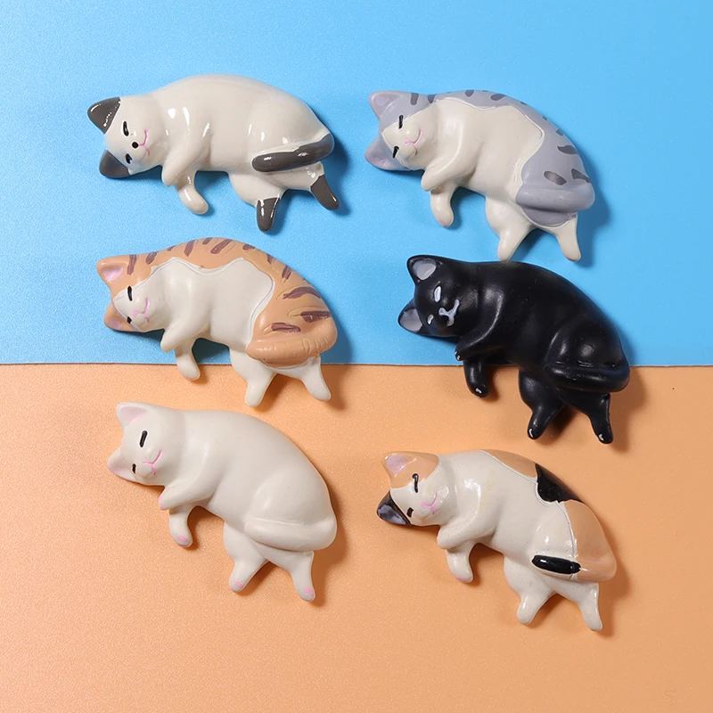 New arrival toy Mini Cartoon Figure Home decor Micro Landscape Farm Decorations Resin Animal Figurines Sleeping Miniature Cat