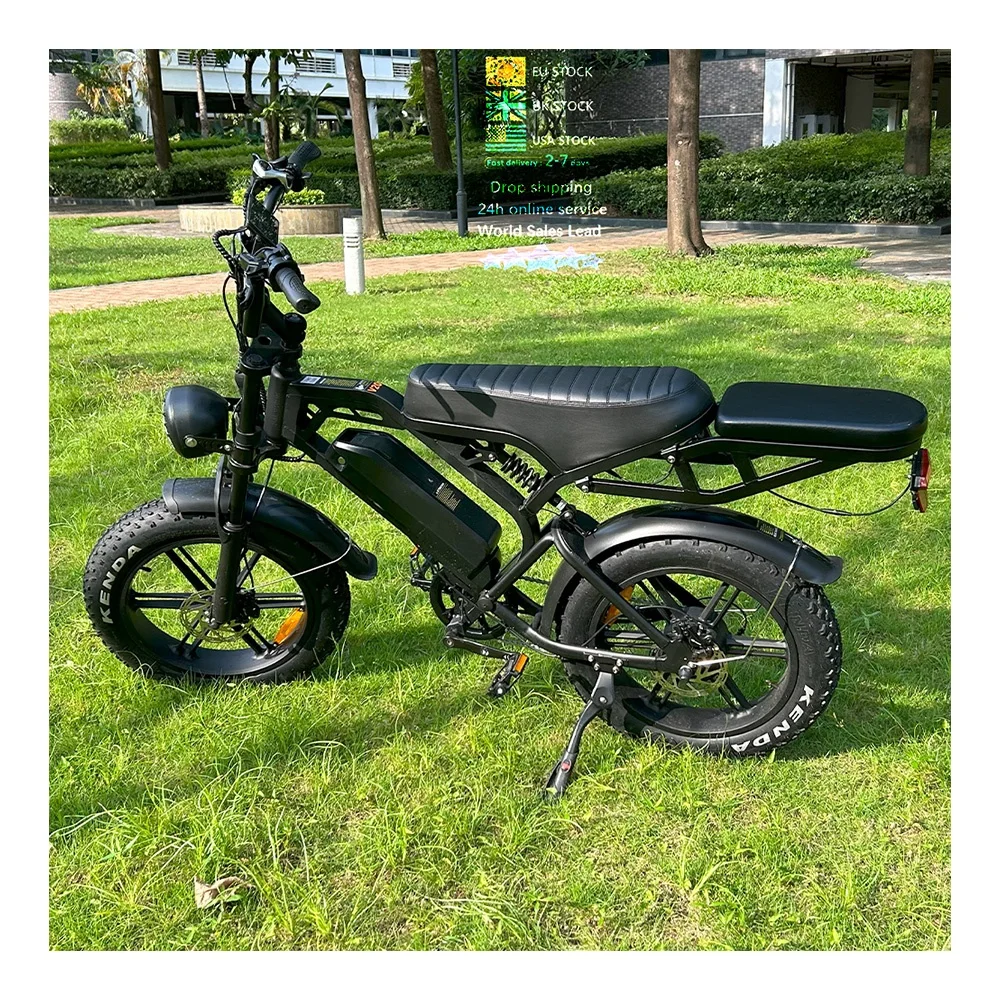 V20 Pro fatbike 20*4 inch 2 seat E bike EU warehouse   electric mountain  bike off road   bicycle electric bicycle  ebike
