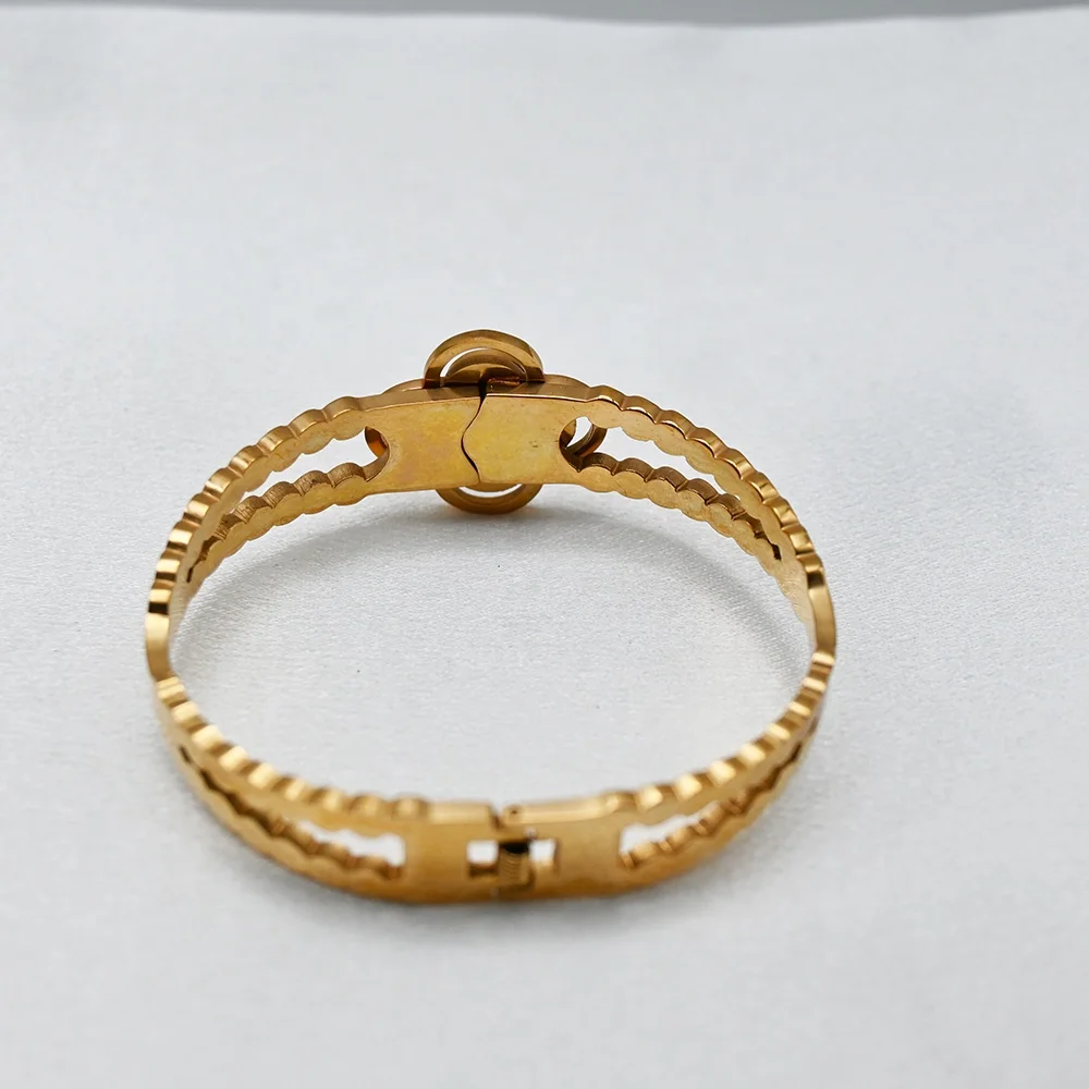 Korea Jewelry rose gold bangles latest designs clover leaf bracelet bangles jewelry for women