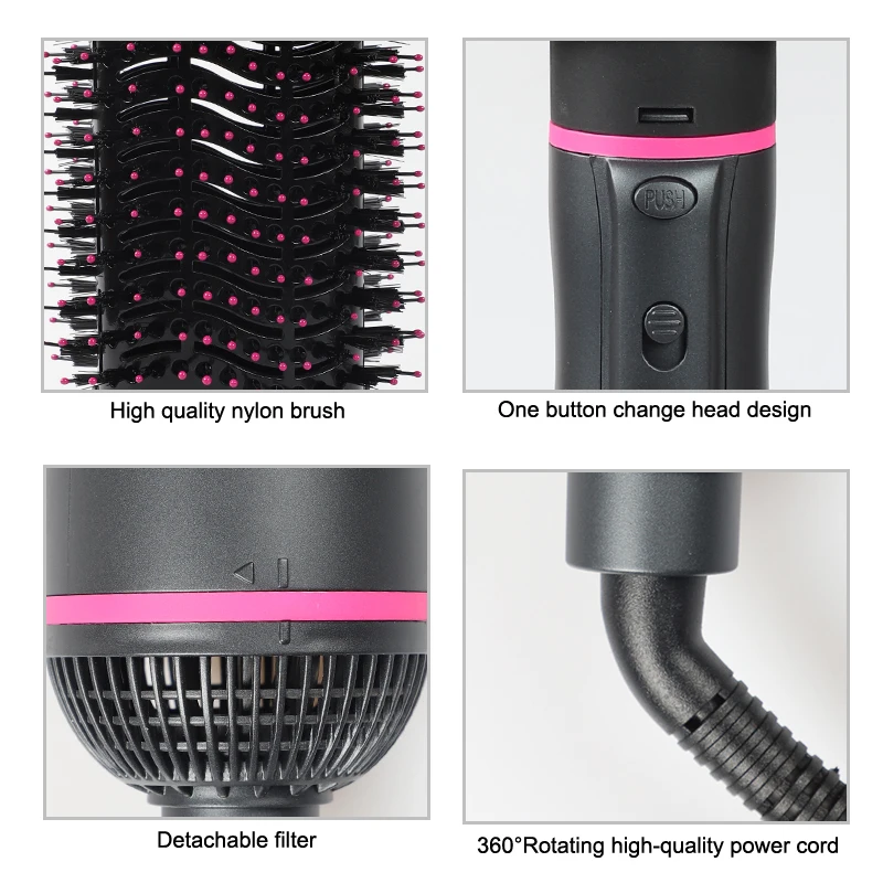 Электрический одношаговый 4 в 1 выпрямитель для волос плойка Волшебная расческа стайлер для волос Фен щетка одношаговый фен для волос