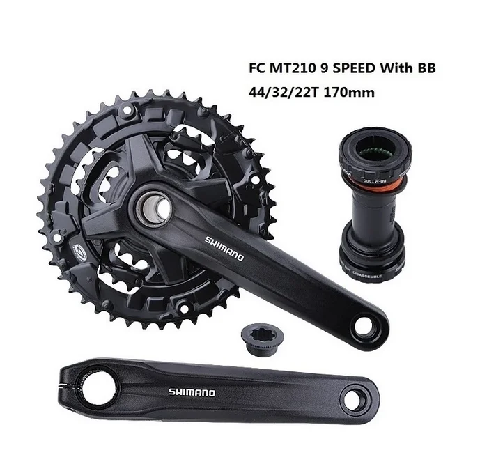 Shimano FC-MT210 MTB Crankset 170mm 3x8 3x9 44/32/22T 9 speed 8 speed XC Free Ride Chainwheel MT210 with BB-MT500
