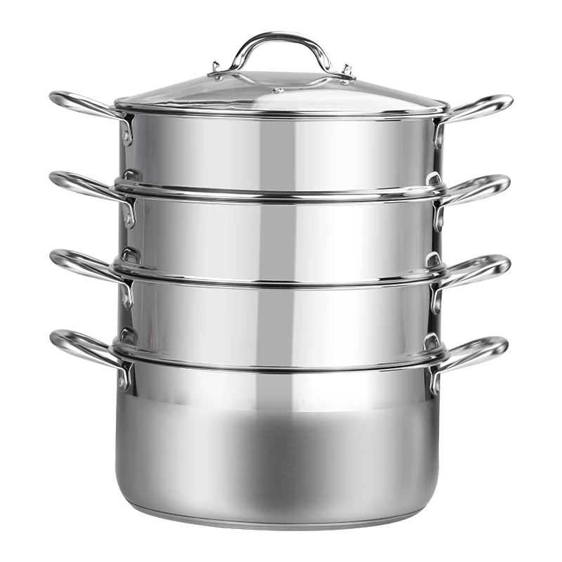 Wholesale 30/32/34/36 cm Cookware Steamer Pot Food Stainless Steel Japanese Steamer Pot Set