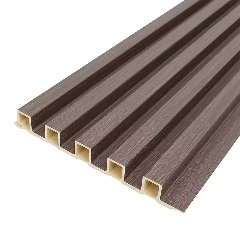 Cheap Interior Plastic Wooden Composite Covering Board Wainscoting Vinyl Timber Decorativo 3d Fluted Cladding Pvc Wpc Wall Panel