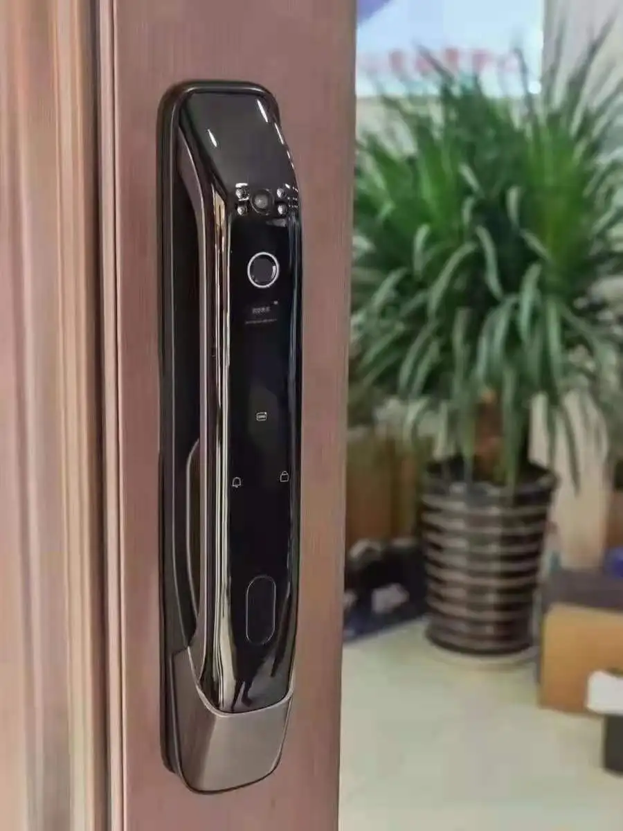 TUYA smart lock with camera phone app fingerprint lock touch screen handle alarm code Deadbolt door lock