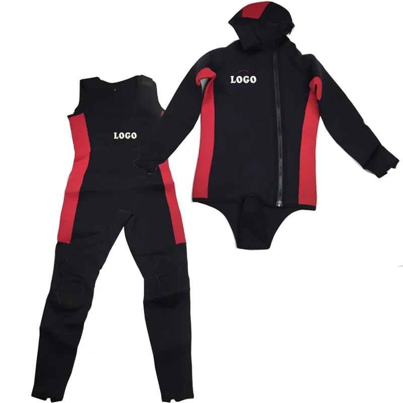 
Factory spearfishing wetsuit neoprene wet suit pants jacket 2 piece set chest zip wetsuit 