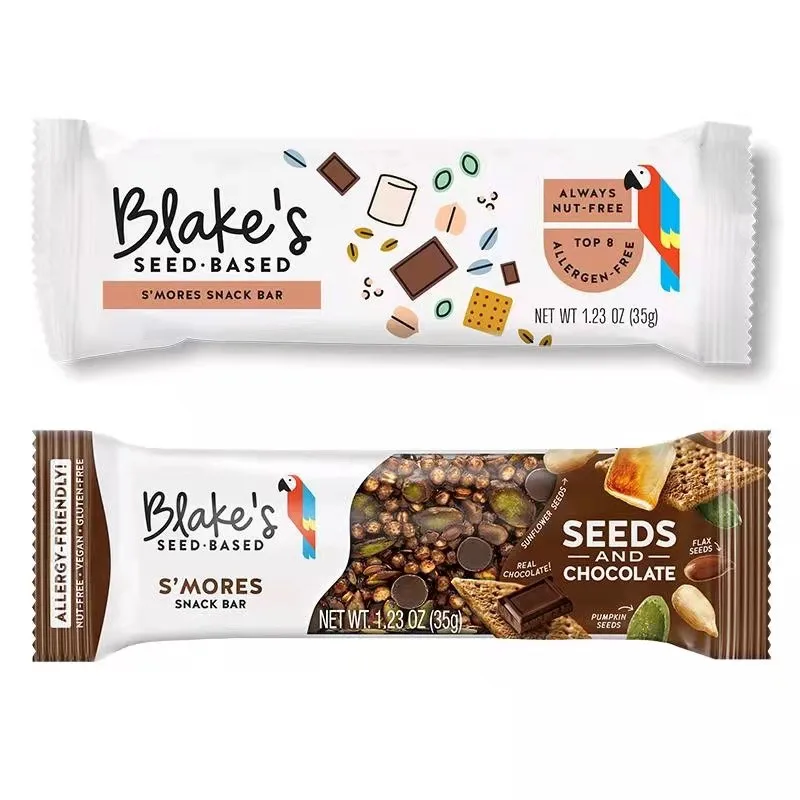 Digital Printing logo MOQ 200 Mylar Bag for Biscuits Chocolate Cake Energy Bar Candy Back Sealed Edible Package Pouch