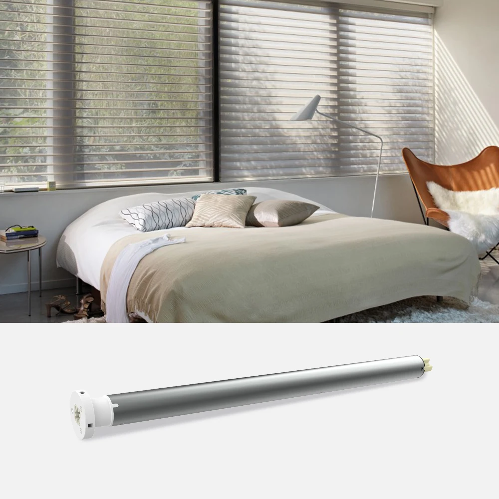 Z Wave Plus Rechargeable Wireless 2200mah Battery Powered Solar Panel Charging Tuya Smart Tubular Motor Aluminum Europe Modern