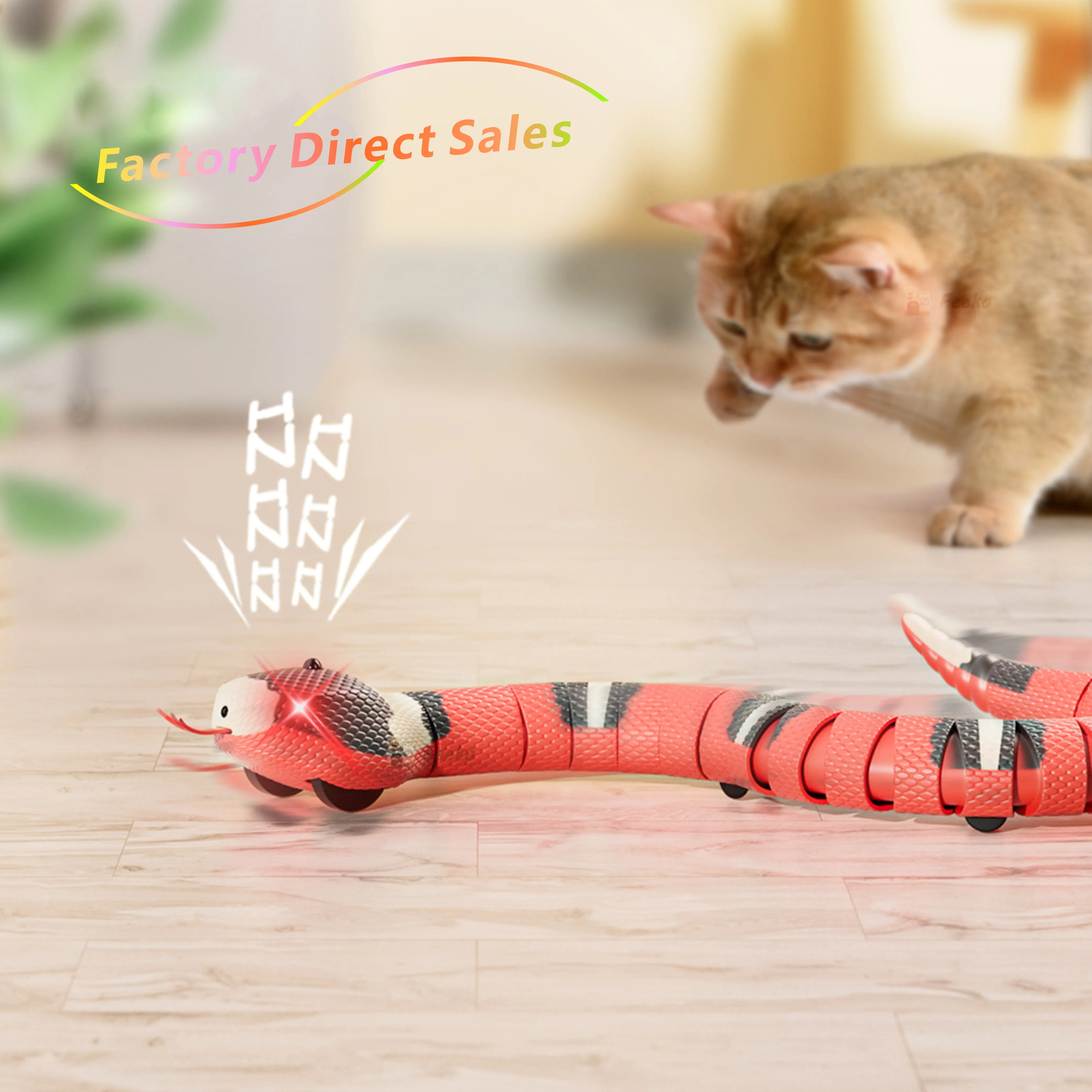 Smart Sensing Interactive Cat Toys Automatic Eletronic Snake Cat Motorised Play Usb rubber Kitten Toys For Cats Dogs Pet