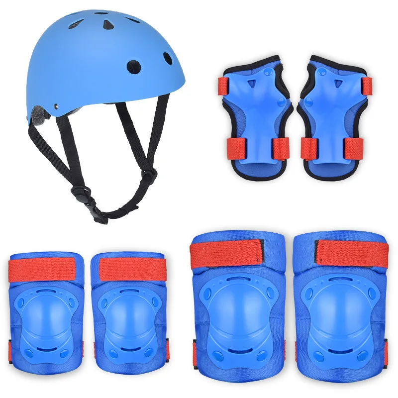 Safety Helmet Sports Safety Kids Knee/Elbow Pads Wrist Guard Helmet Wrist Elbow Knee Protective