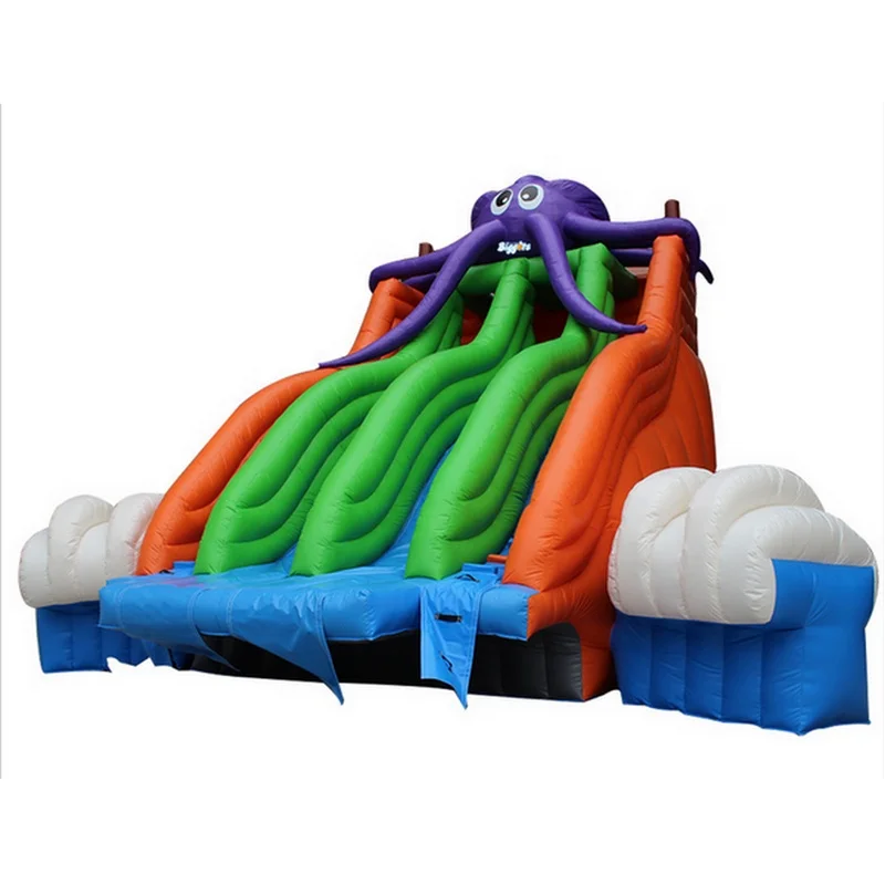 Ocean Theme Large Water Amusement Park Jumping Octopus Inflatable Water Slide