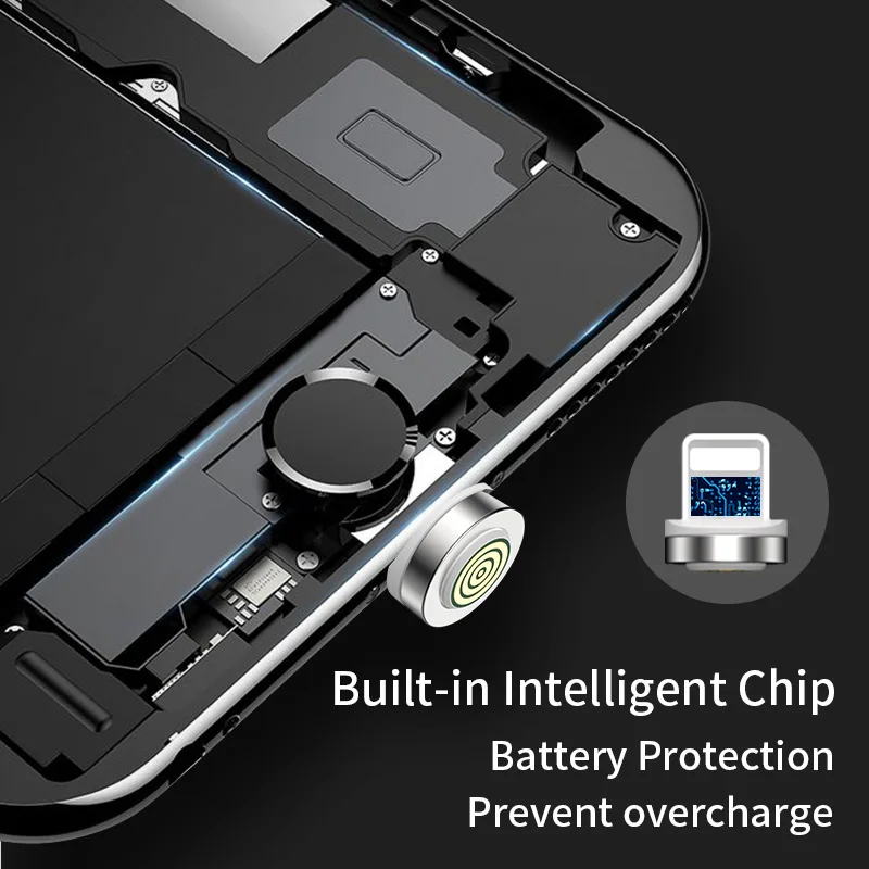Vnew hot selling magnetic cable Plug and play 3A fast charging data 3 ports Usb cabl for Micro/8pin/Type