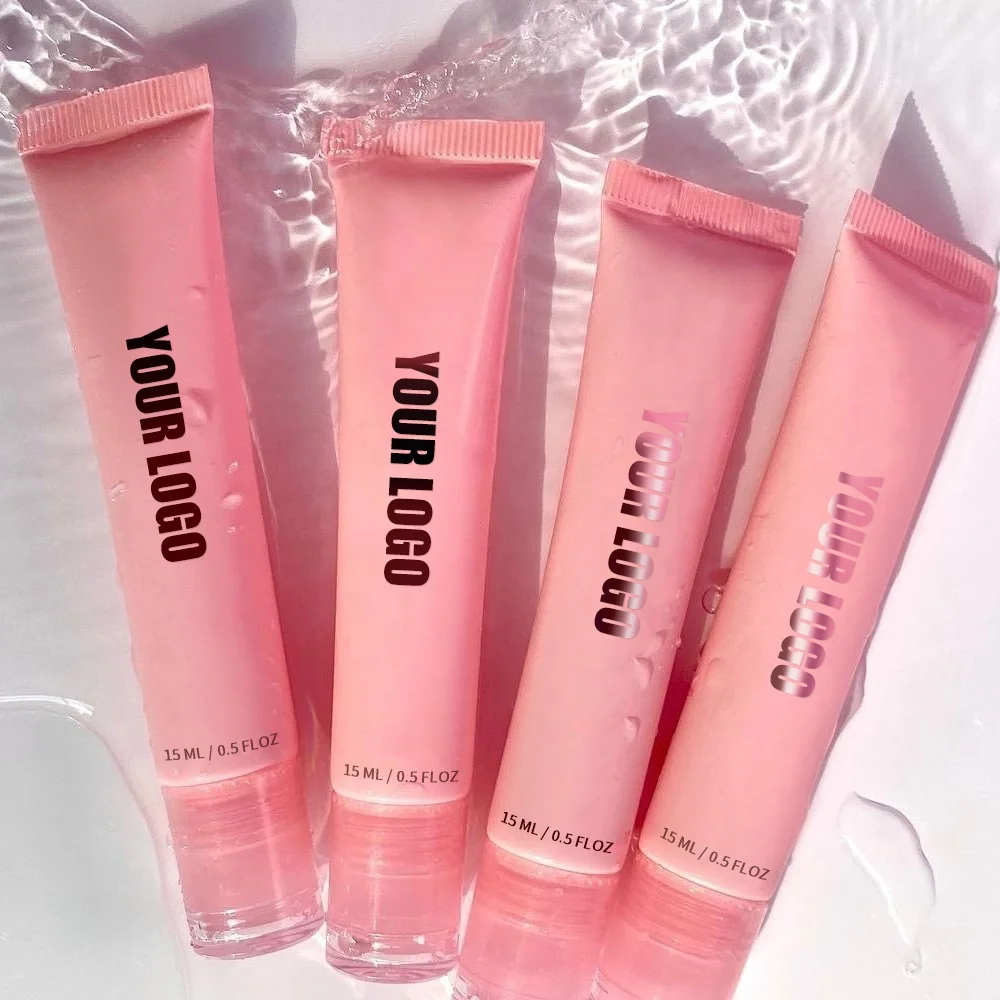 New Arrival 2-in-1 Non-sticky Lip Care and Lipgloss Juicy Mirror-shine Finish Makeup Lip Gloss Balm Soft Tubes Balm Lip Gloss