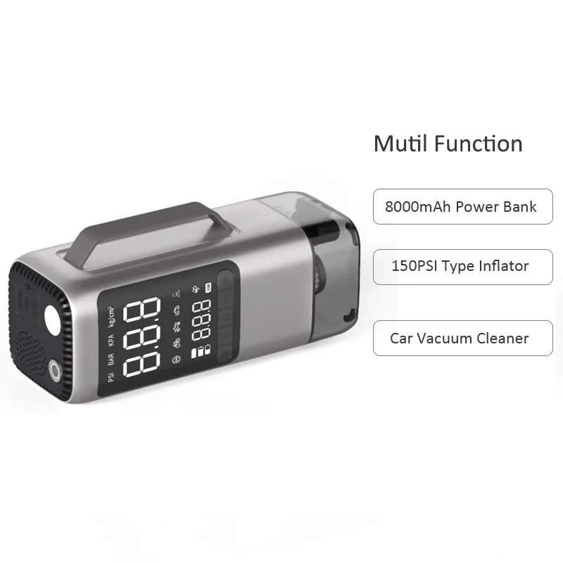 Integrated outdoor portable high-power multi-functional tire inflator starting power 8000mah car vacuum cleaner blower