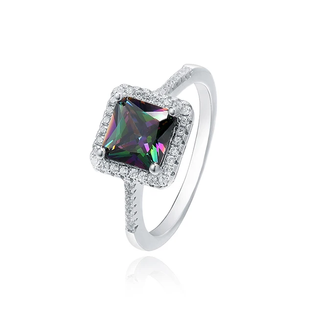 High quality plated value 925 silver gemstone ring