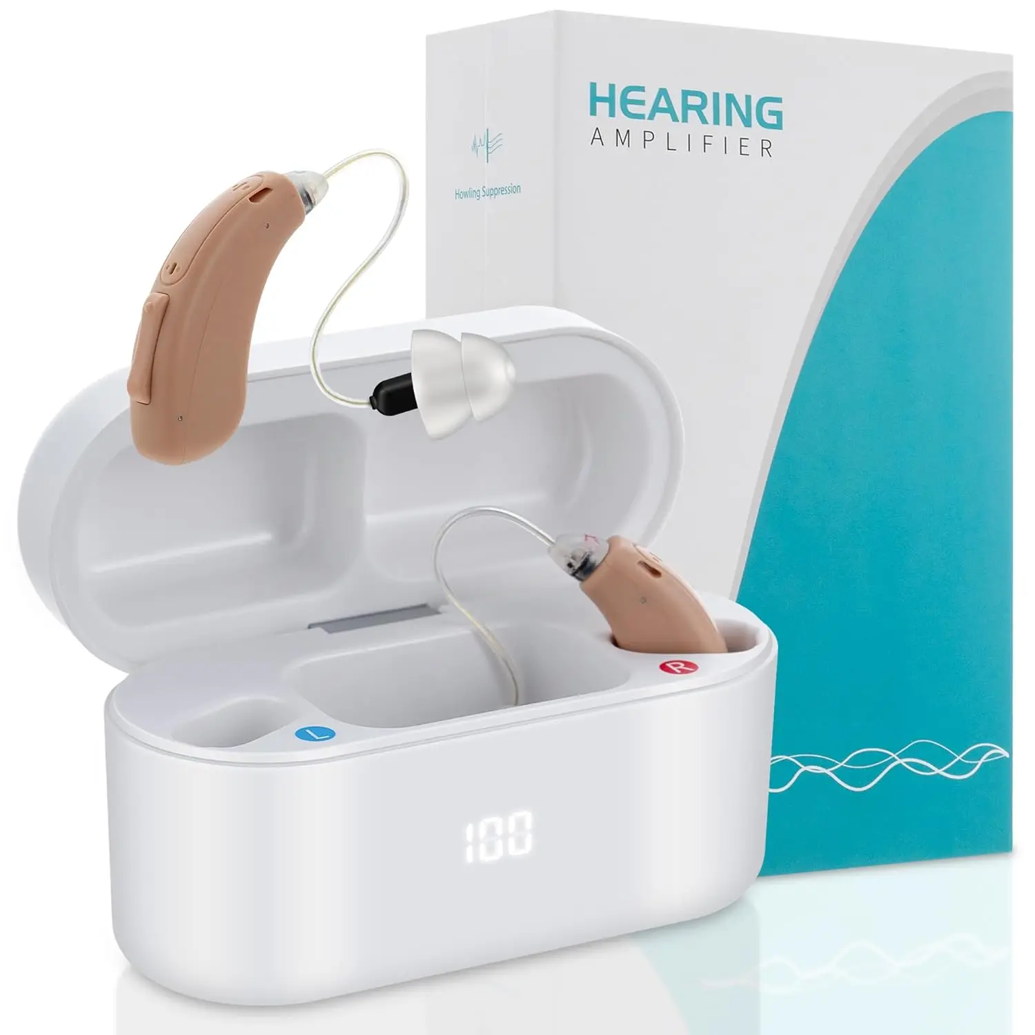 Blue tooth Digital BTE Hearing Aid Sound Amplifier Smart App Control Rechargeable Hearing Aid elderly For Deafness And Seniors