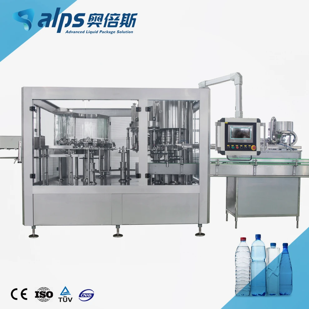 Complete PET Drinking Bottle Liquid Beverage Production Line Automatic Alkaline Mineral Pure Water Filling Machine