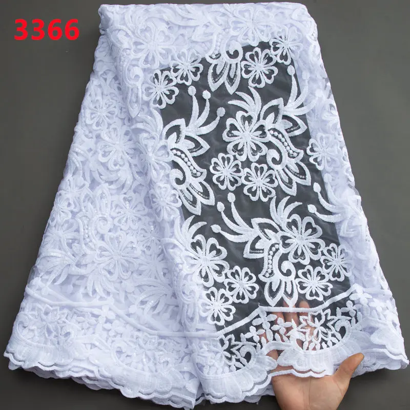 3366 Plain Cobalt Blue French Mesh Milk Silk Lace Fabric with Sequins Wholesale African Lace Fabric for Nigerian Women Dresses