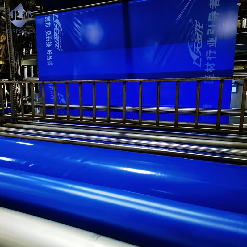 Jinlong tarpaulin manufacturer 610 gsm 5m x 50m plastic roll green pvc