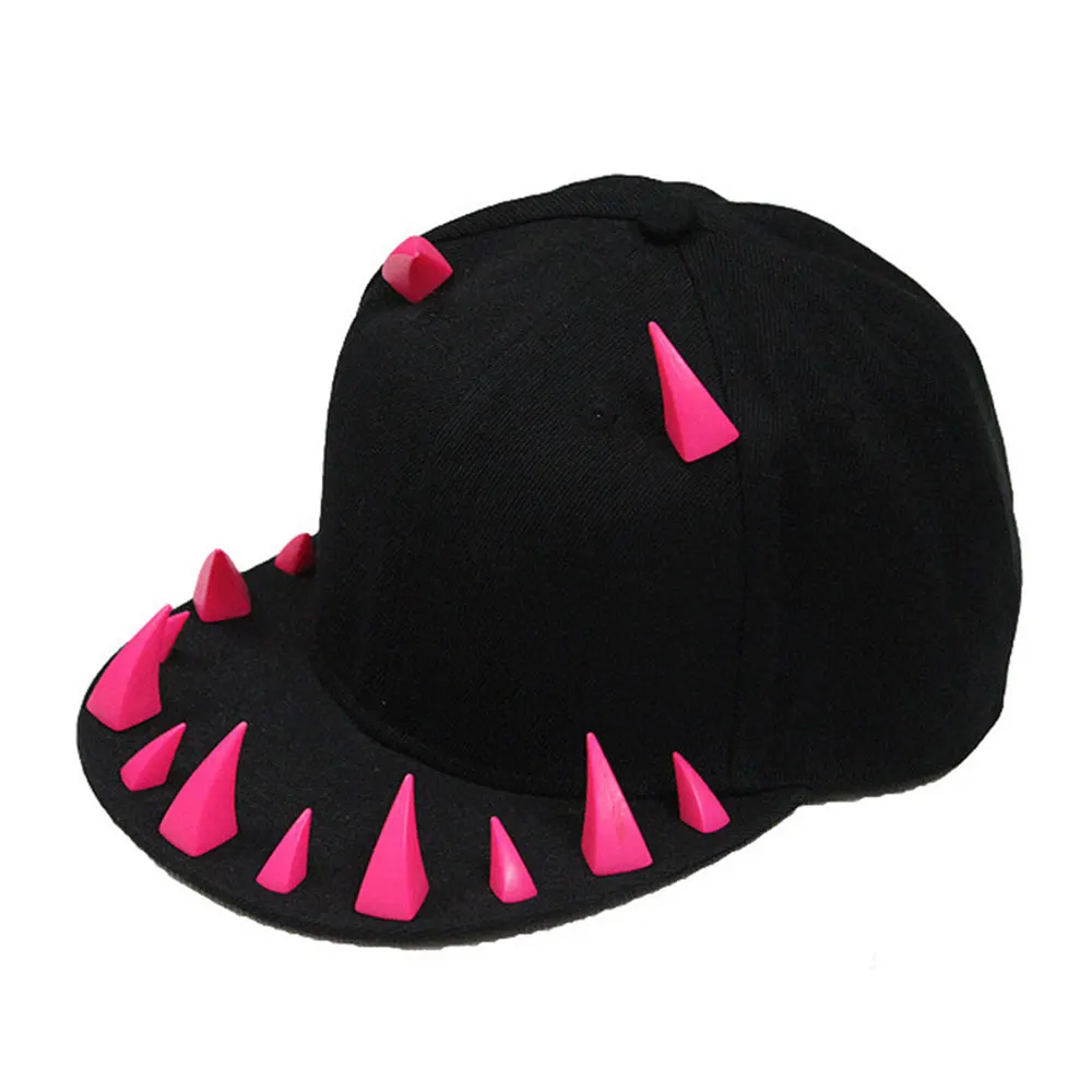 New Design  Unisexual Custom DIY Rivet Hat Devil Horn Snapback Hat Cap