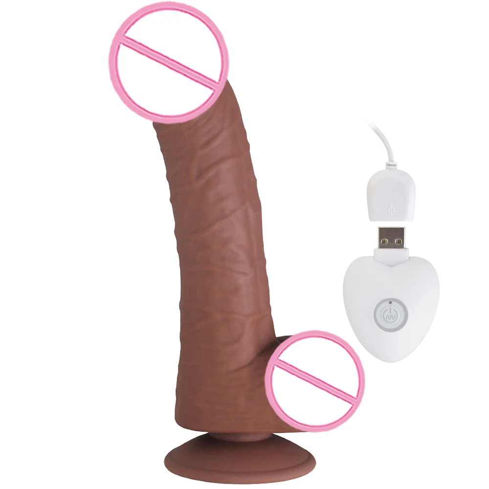 
USB Rechargeable 7 Inch Powerful Suction 20 Vibration Modes Realistic Sex Strapless Dildo 