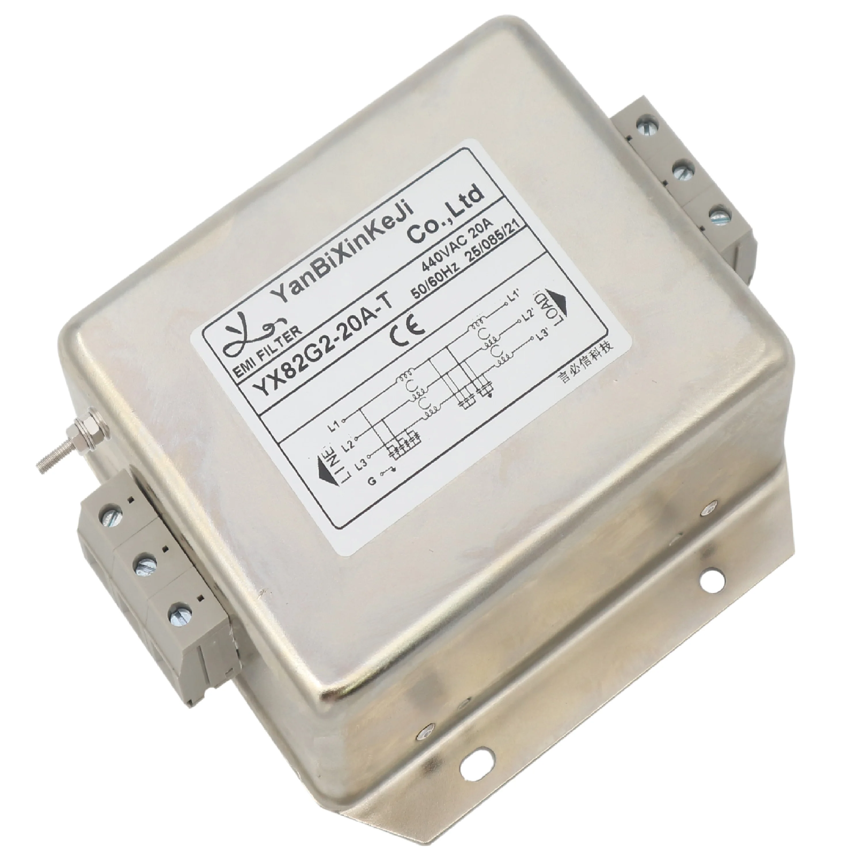 Yanbixin оптовая продажа YX82G2-20A-S 380V / 440VAC трехфазный три провода пассивный EMI шумовой