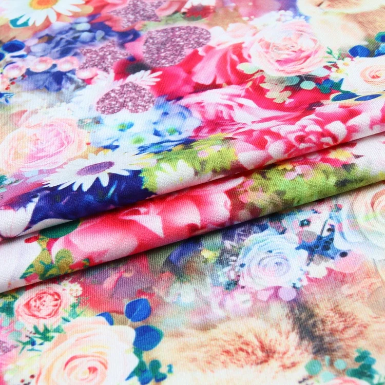 2021 Hot Sale China Wholesale Custom Made Double Faced Spandex Print Cloth For Fashion Dress