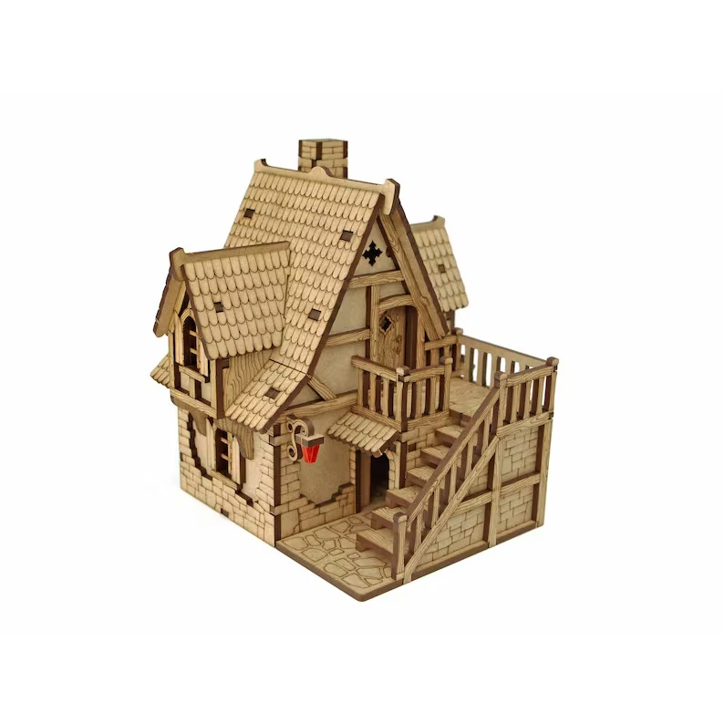 Laser Cut RPG game Wood DND Dungeons Dragons Fantasy pathfinder terrain DND minis minitures Statuette anime figures characters