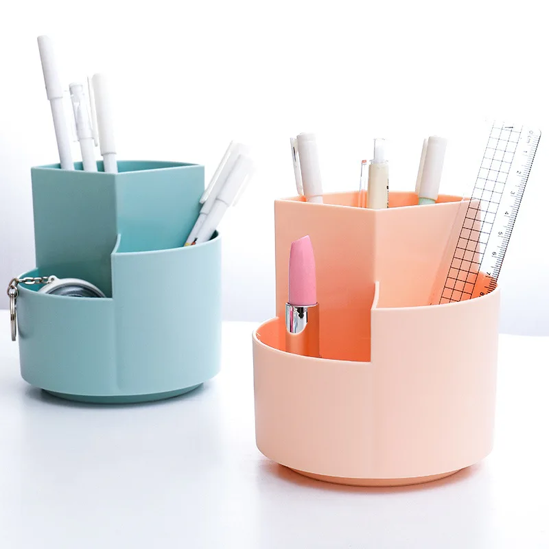In Stock In Stock European Multifunctional Rotary Pen Holder Office Storage Case Brush Pencil Case Pen Stand YIWU Stationery