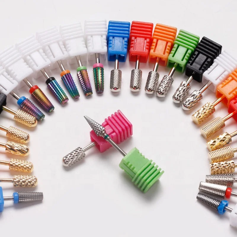 Hot sale nail drill bits grinding head tungsten carbide diamond tapered drills cuticle nail drill bits